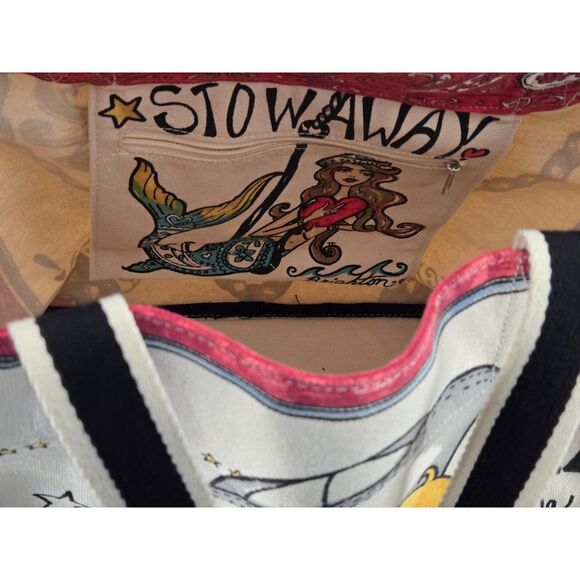 Brighton 'Seas the Day' Canvas Tote Bag Large Multicolor Collectible - Picture 6 of 8